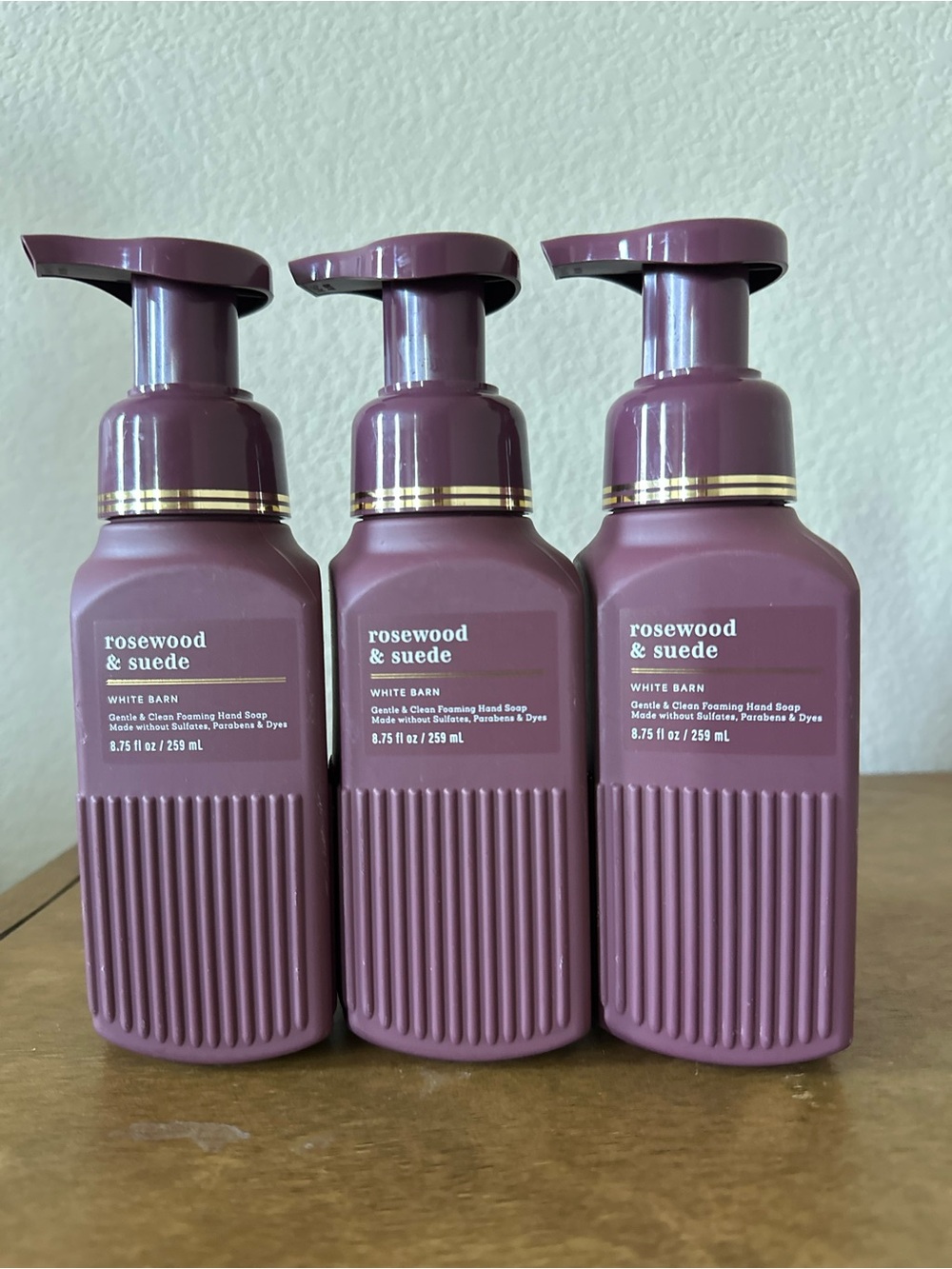 X3 bath and body works Rosewood & Suede Foaming Hand Soaps NEW